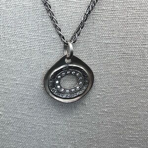 N2147 RETIRED Silpada Sterling Silver Cubic Zirconia Necklace 18” +2” Extender